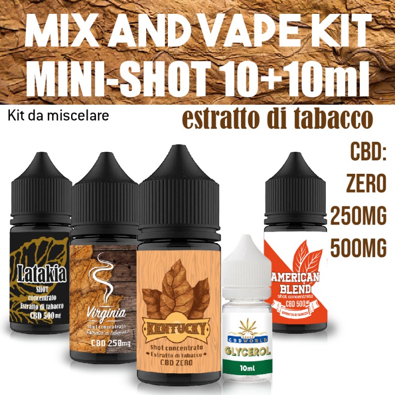 kit mix and vape estratto di tabacco con cbd